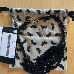 Elegant Black Beaded Necklace maxmara